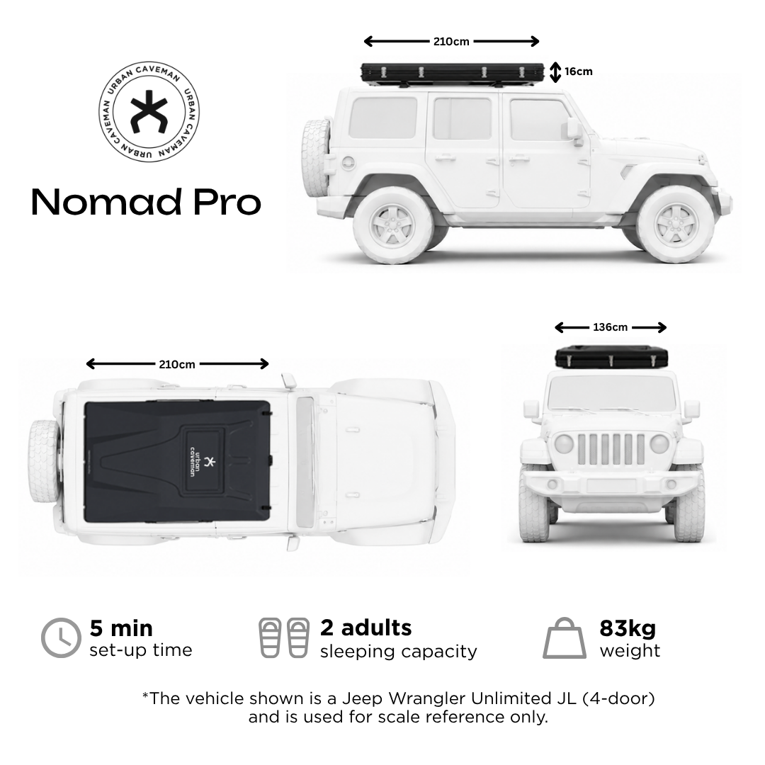 Urban Caveman Nomad Pro Hard Shell Roof Top Tent